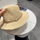 Louis Vuitton New Elegant Fashion Top Hat Straw Hat 57CM