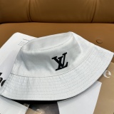 Louis Vuitton Fashion Embroidered Logo Fisherman's Hat Couple Versatile Double sided Sunshade Hat