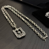 Chrome Hearts Couple Retro Shield Cross Pendant Necklace