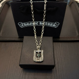 Chrome Hearts Couple Retro Shield Cross Pendant Necklace