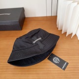 Chrome Hearts Fashion Leather Cross Fisherman Hat Couple Versatile Sunshade Hat