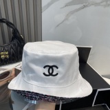 Chanel Couple Fashion Versatile Embroidered Logo Double Sided Fisherman's Hat
