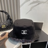 Chanel Couple Fashion Versatile Embroidered Logo Double Sided Fisherman's Hat
