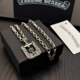Chrome Hearts Couple Retro Shield Cross Pendant Necklace