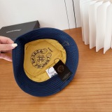Chrome Hearts Fashion Leather Cross Fisherman Hat Couple Versatile Sunshade Hat