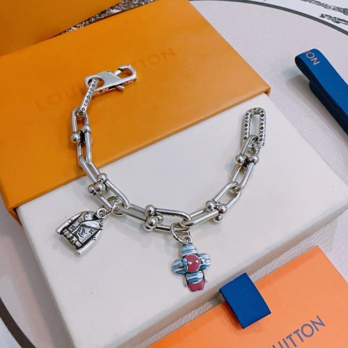 Louis Vuitton Retro Rock Punk Thai Silver Style Cuban Chain Bracelet