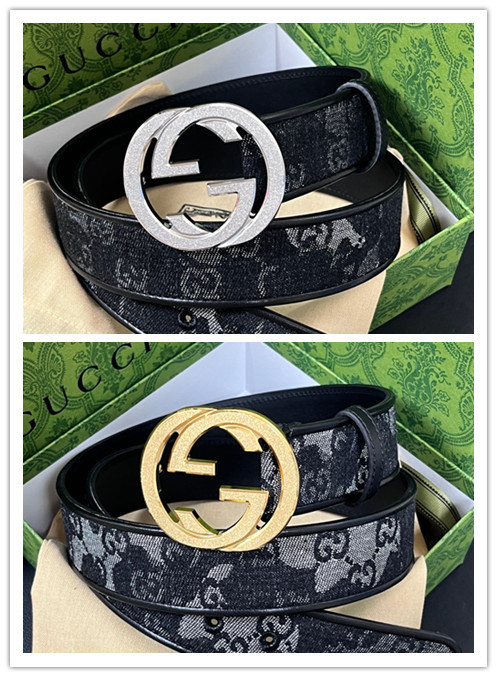 Gucci Retro Camouflage Double G Canvas Belt 40MM