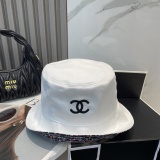 Chanel Couple Fashion Versatile Embroidered Logo Double Sided Fisherman's Hat