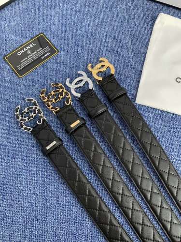 Chanel Classic Double C Casual Versatile Sheepskin Belt 30MM