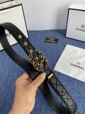 Chanel Classic Double C Casual Versatile Sheepskin Belt 30MM