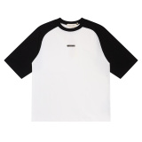 Fear of God Fashion Color Blocked Round Neck Short Sleeve Unisex Casual Loose T-shirt