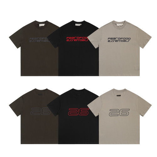 Fear of God Fashion Logo Printed Round Neck Short Sleeve Unisex Casual Loose T-shirt