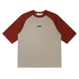 Fear of God Fashion Color Blocked Round Neck Short Sleeve Unisex Casual Loose T-shirt