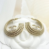 Chanel Fashion Versatile Multi layer Braided Half Round Earrings