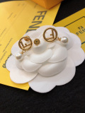 Fendi Fashion FF Pearl Eardrops Earstuds