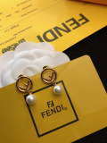 Fendi Fashion FF Pearl Eardrops Earstuds