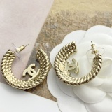 Chanel Fashion Versatile Multi layer Braided Half Round Earrings
