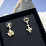 Chanel Fashion Asymmetric Shell Small Fish CC Earrings