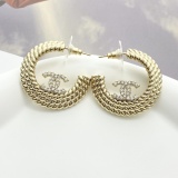 Chanel Fashion Versatile Multi layer Braided Half Round Earrings