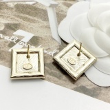 Chanel Fashion Versatile Diamond CC Square Earrings