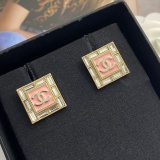 Chanel Fashion Versatile Diamond CC Square Earrings