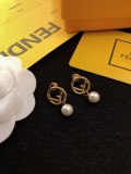 Fendi Fashion FF Pearl Eardrops Earstuds