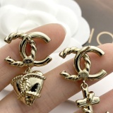 Chanel Fashion Asymmetric Anchor Love Rope CC Earrings