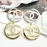 Chanel Fashion Versatile Hollow Double C Letter Large Circle Earrings