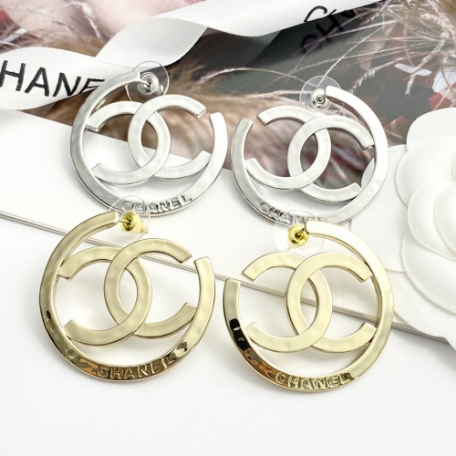 Chanel Fashion Versatile Hollow Double C Letter Large Circle Earrings