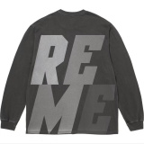 Supreme Fashion Logo Printed Reflective Long Sleeve T-Shirt Couple Versatile Loose Water Washed Long Sleeve