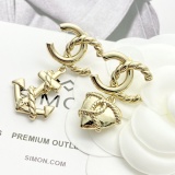 Chanel Fashion Asymmetric Anchor Love Rope CC Earrings