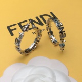 Fendi New Classic Logo Letter Earrings