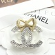 Chanel Fashion Versatile Color Blocked 3D Bow Brooch