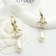 Chanel Fashion Versatile Double C Water Drop Pearl Earrings