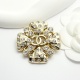 Chanel Fashion Versatile Clover Diamond Set Double C Smooth Hollow Brooch