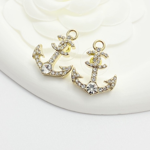Chanel Fashion Versatile Diamond studded Anchor Earrings