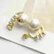 Dior Fashion Versatile Double Pearl Diamond Earrings