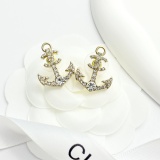 Chanel Fashion Versatile Diamond studded Anchor Earrings