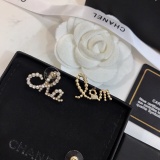 Chanel Fashion Versatile Pearl Logo Earrings