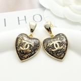 Chanel Fashion Versatile Lace Love Pearl Earrings