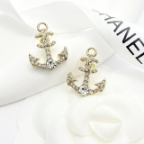 Chanel Fashion Versatile Diamond studded Anchor Earrings