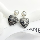 Chanel Fashion Versatile Lace Love Pearl Earrings