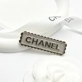 Chanel Fashion Versatile Black Border Logo Brooch