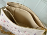 Louis Vuitton Fashion Logo Printed Chain Sheepskin Shoulder Bag Crossbody Bag Size: 26 x 20 x 12 CM