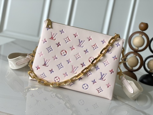 Louis Vuitton Fashion Logo Printed Chain Sheepskin Shoulder Bag Crossbody Bag Size: 26 x 20 x 12 CM