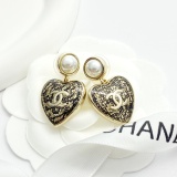 Chanel Fashion Versatile Lace Love Pearl Earrings