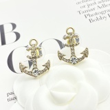 Chanel Fashion Versatile Diamond studded Anchor Earrings