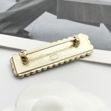 Chanel Fashion Versatile Black Border Logo Brooch