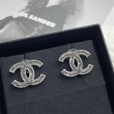 Chanel Fashion Versatile Lace Double C Earrings