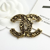 Chanel Fashion Retro Silver Totem CC Brooch